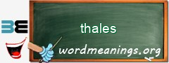 WordMeaning blackboard for thales